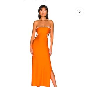 Orange Strapless Dress